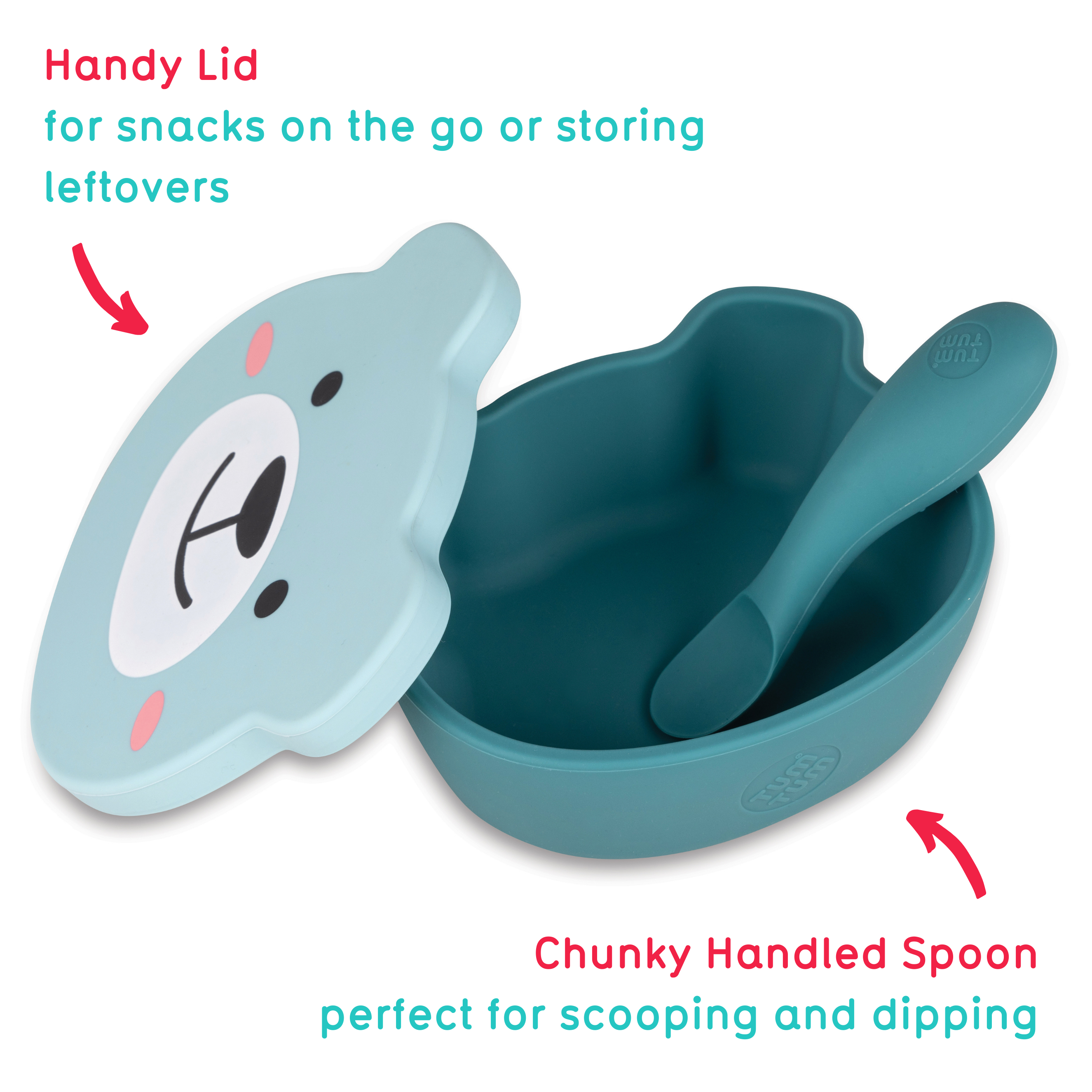 Magic Stay-put Baby Bowl & Spoon Set in Charming Teal – Ever After Baby